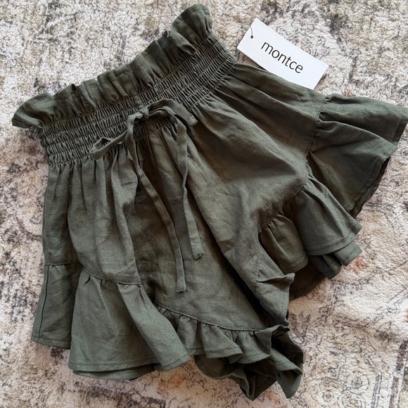 Montce Olive Boho Shorts - Picture 2 of 5